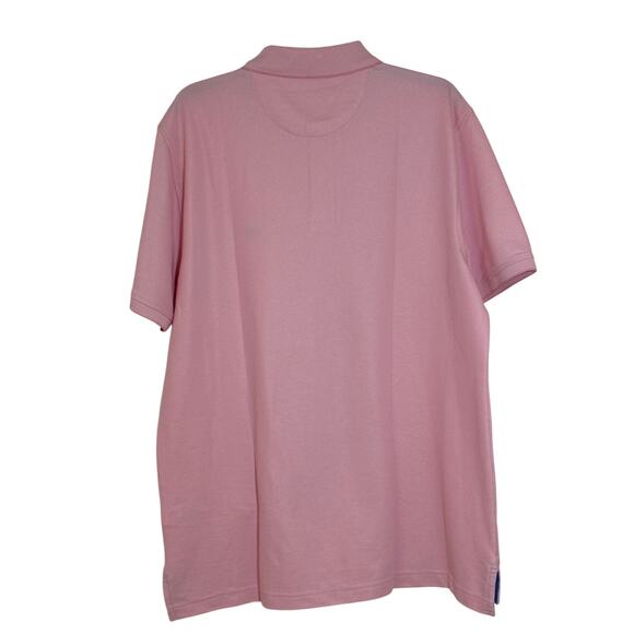 NWT Izod Advantage Performance Natural Stretch Large Peony Polo Blue Trim & Logo - Picture 2 of 7